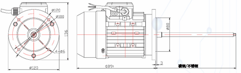 搅拌机专用电机外形尺寸图