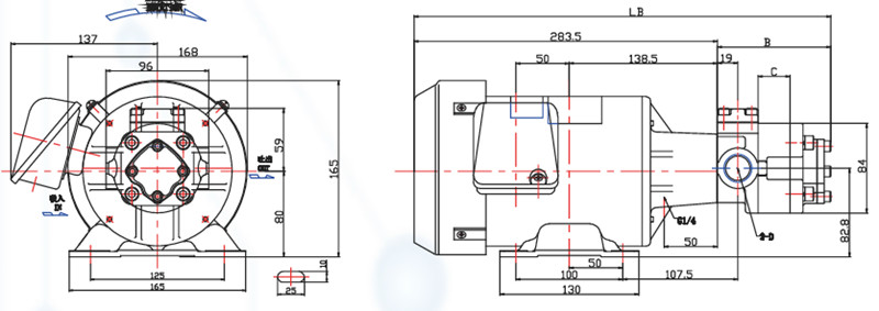 液压泵专用电机外形尺寸图